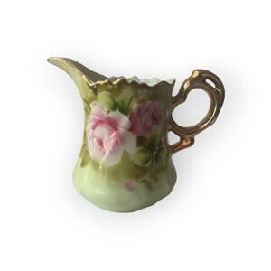 Vintage Heritage Green by Lefton Handpainted #3066 Creamer (4oz) Japan